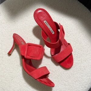 Manolo Blahnik Gable Suede Slides